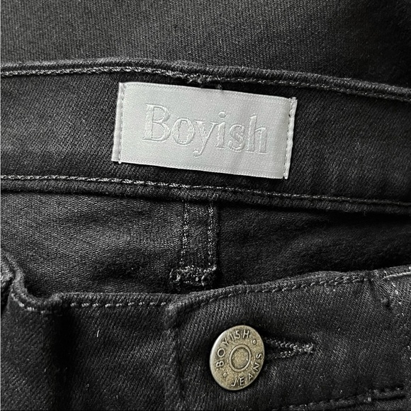 NWT BOYISH Black Stretch Denim High Rise Flare Leg 90s Bootcut Jeans 27 - Picture 4 of 9